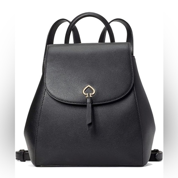 kate spade Handbags - Kate Spade Adel Medium Flap Leather Black Backpack